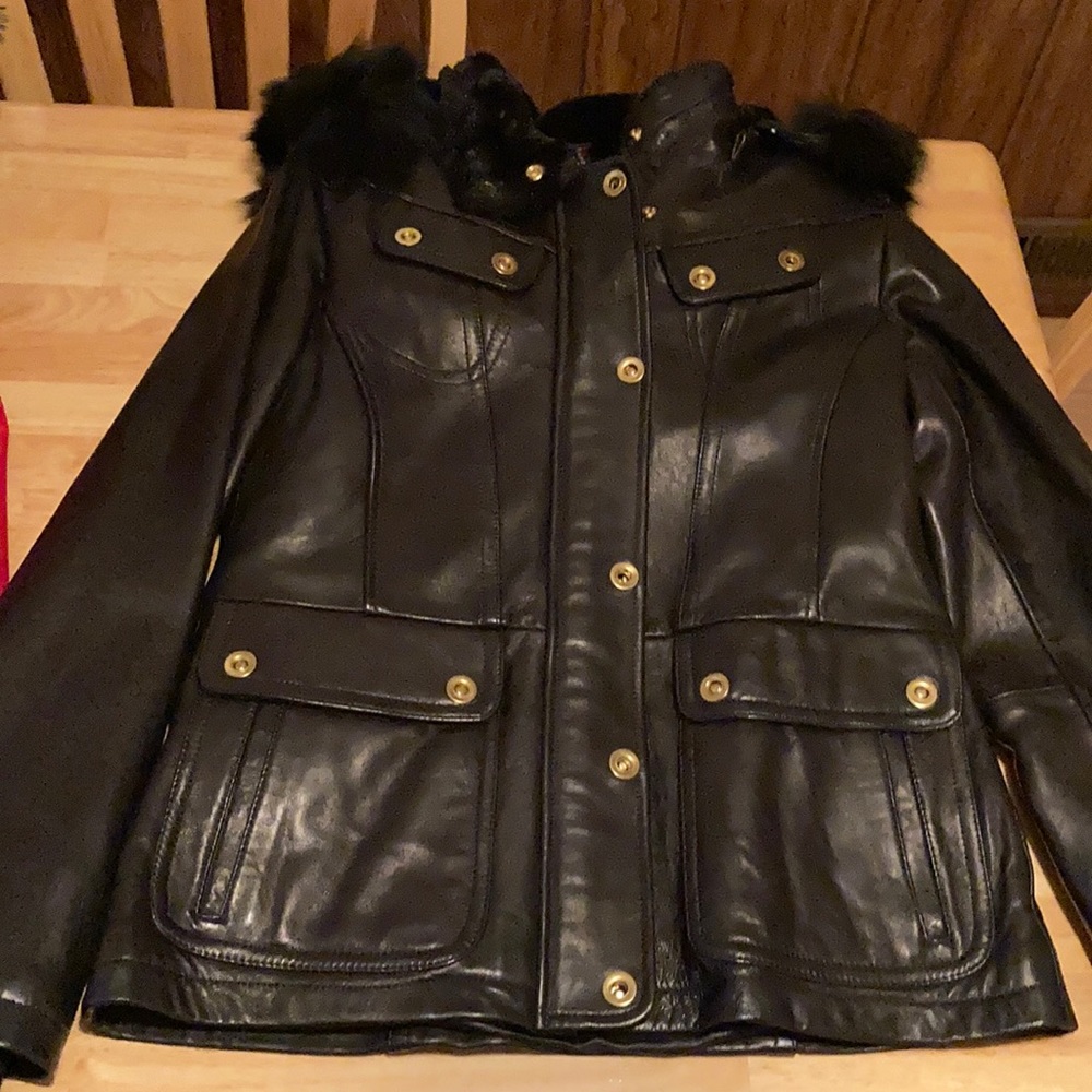 Knoles and Carter Black Leather Coat